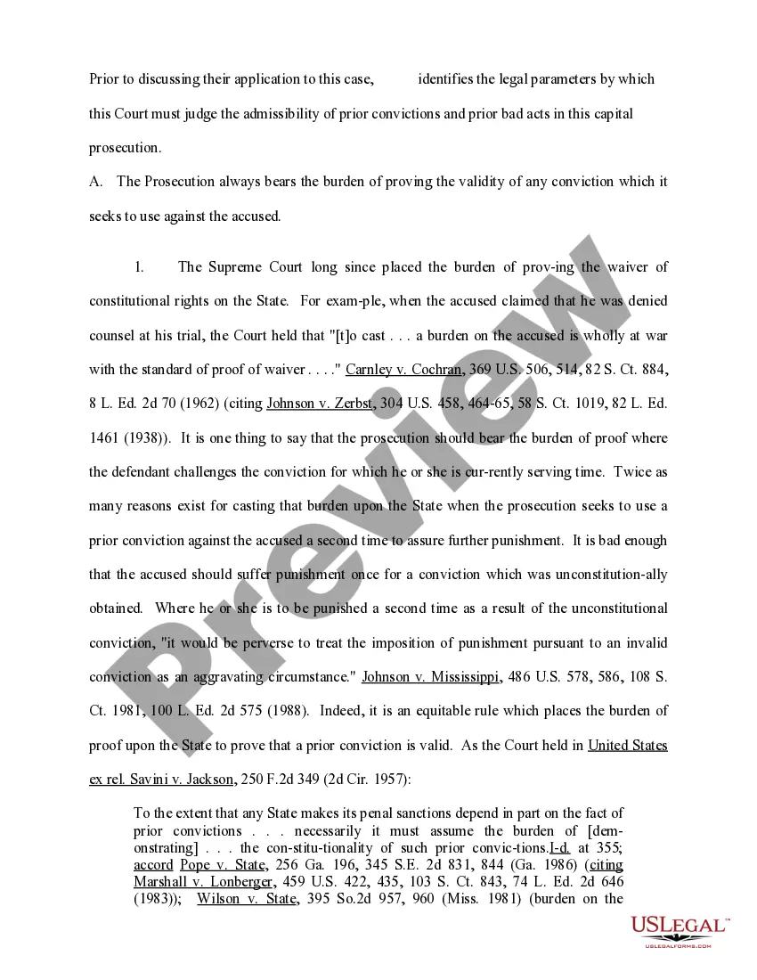 Preview Motion to Bar Introduction of Any Evidence Relating to Prior Convictions or Bad Acts
