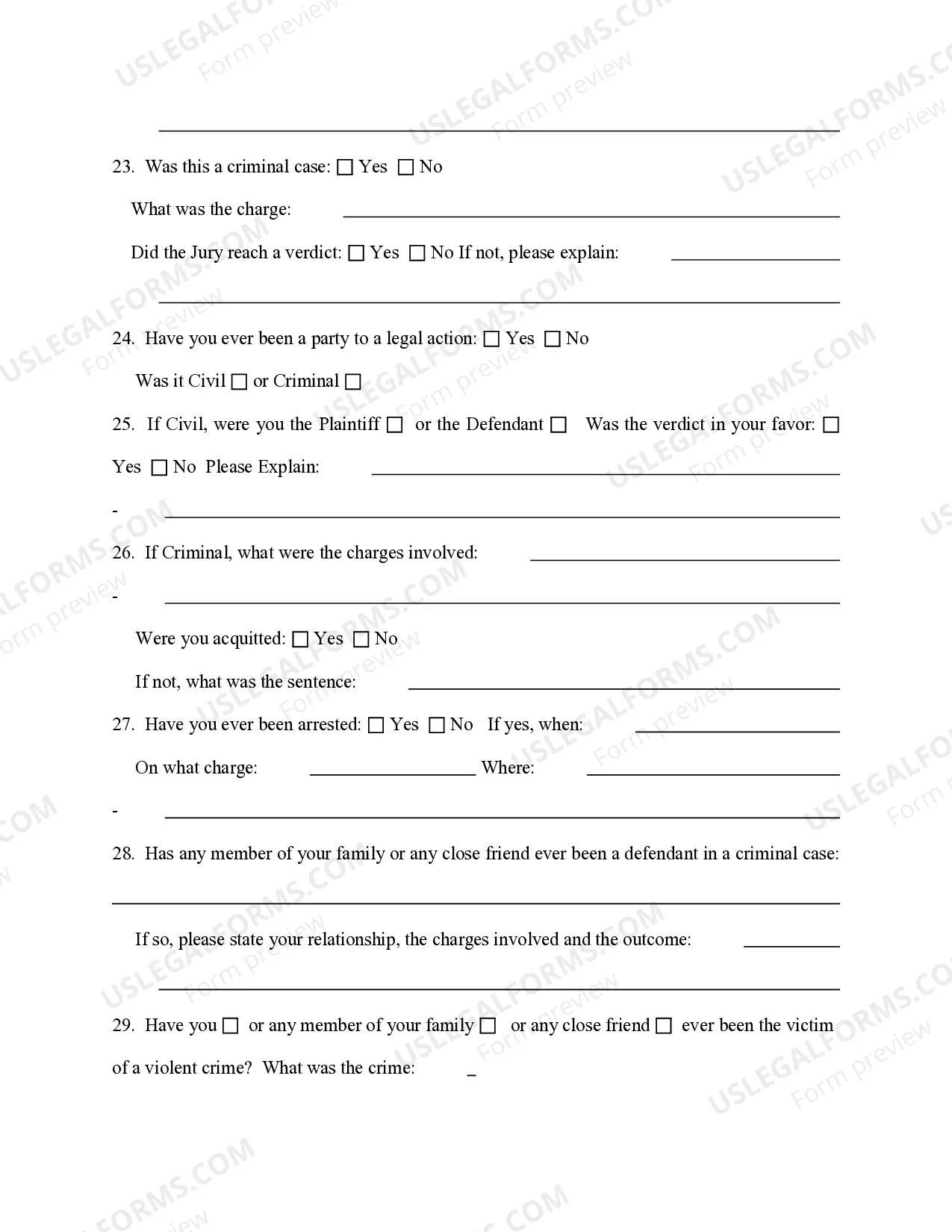 Preview Important Juror Questionnaire