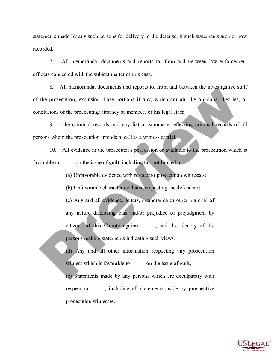 page 2 Motion for Discovery of Information Necessary to Receive a Fair Trial preview