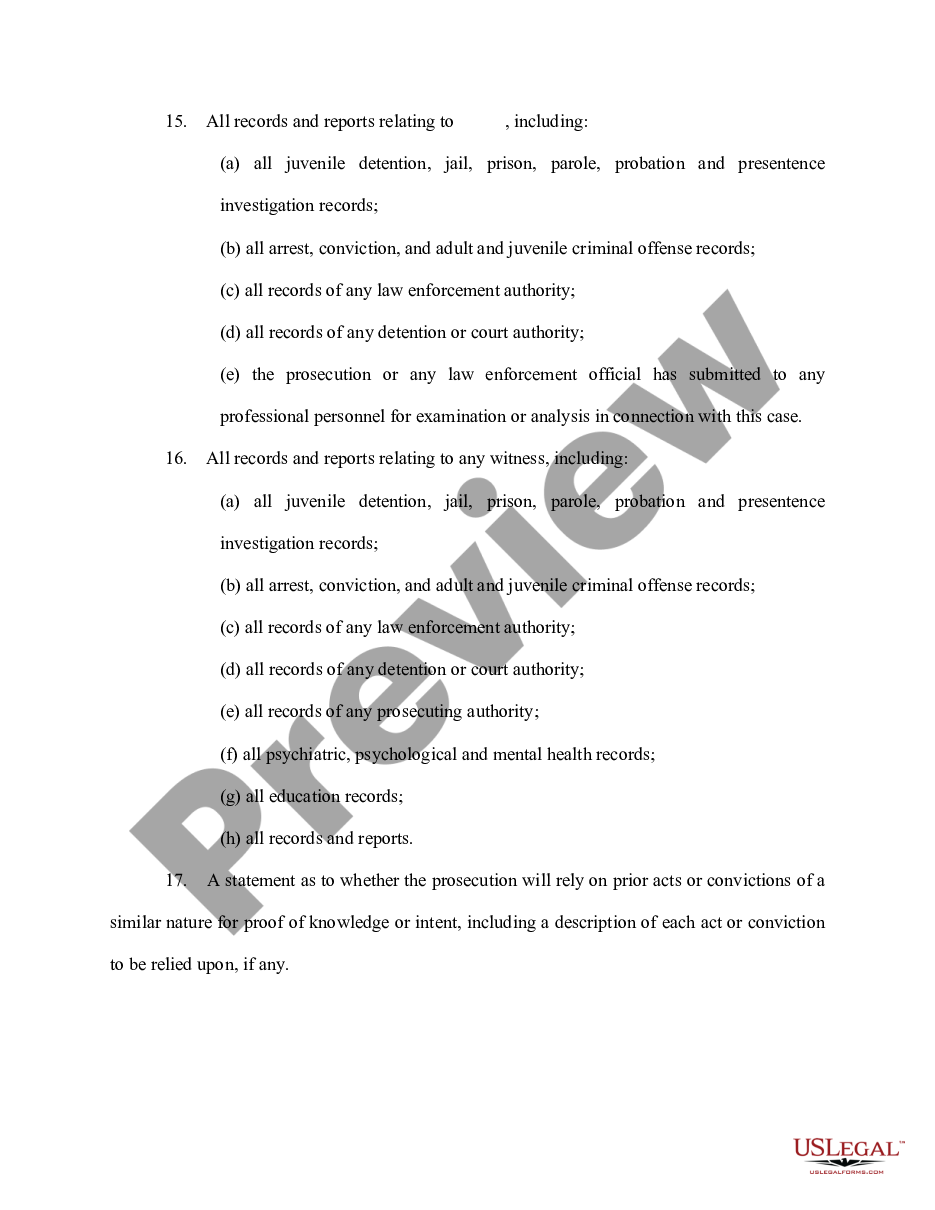 page 5 Motion for Discovery of Information Necessary to Receive a Fair Trial preview