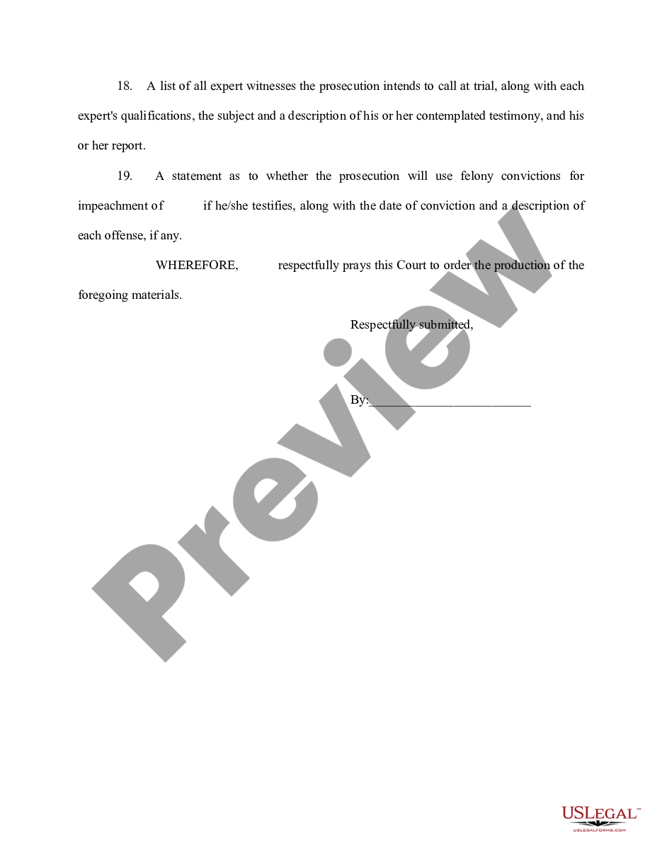 page 6 Motion for Discovery of Information Necessary to Receive a Fair Trial preview