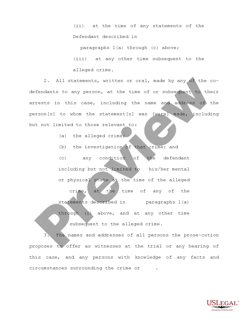 Preview Motion for Discovery of Information Necessary to Receive a Fair Trial