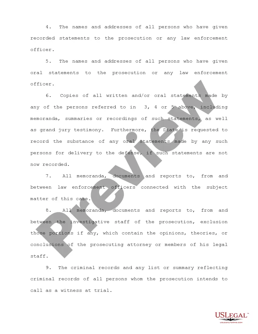Preview Motion for Discovery of Information Necessary to Receive a Fair Trial
