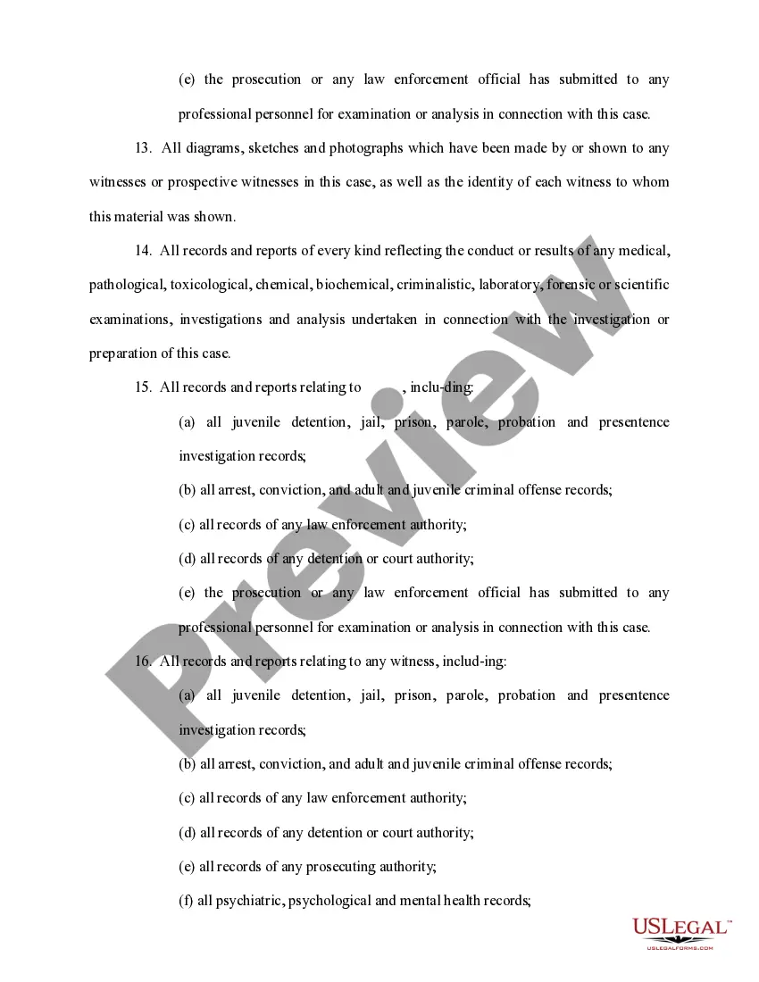 Preview Motion for Discovery of Information Necessary to Receive a Fair Trial