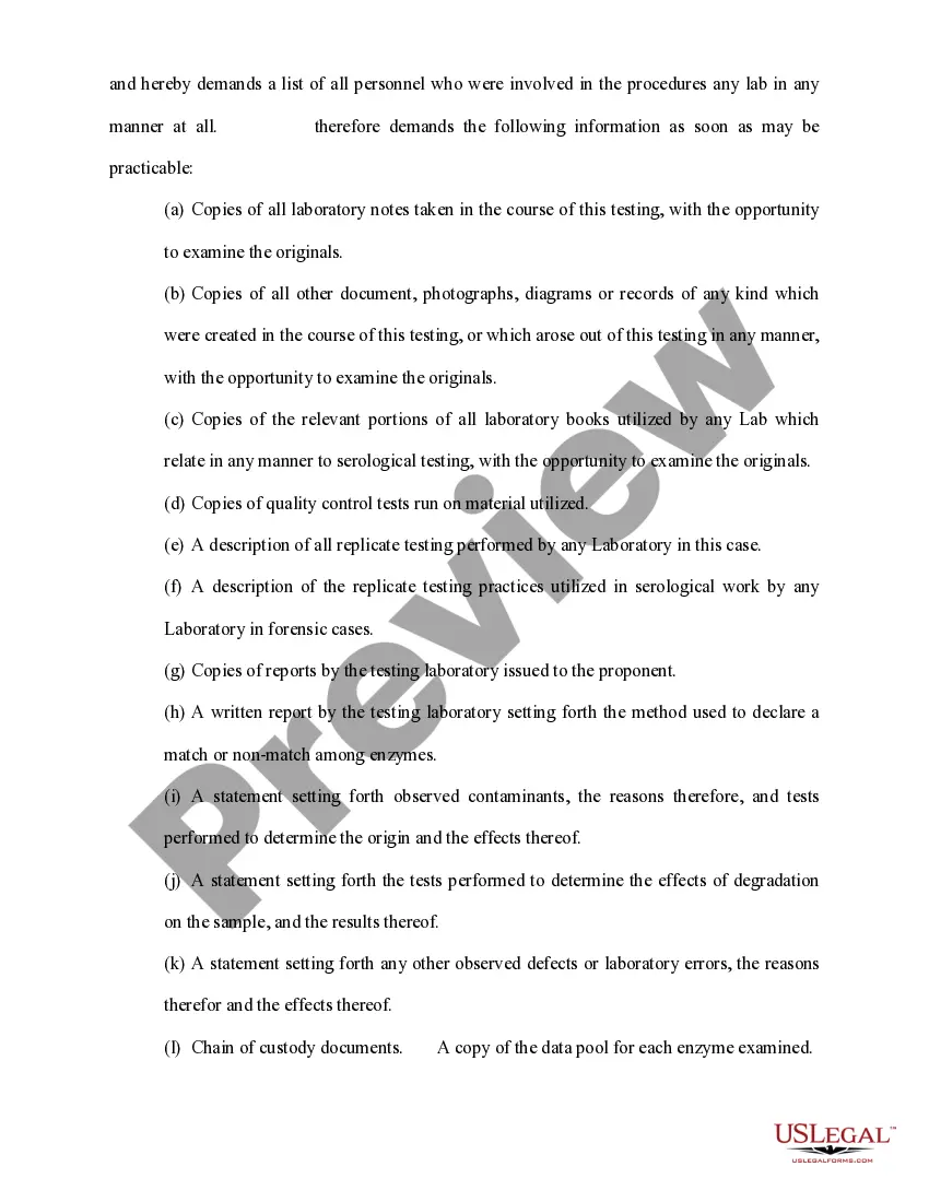 Get Motion for Discovery of Information Regarding State Experts Preview Motion for Discovery of Information Regarding State Experts