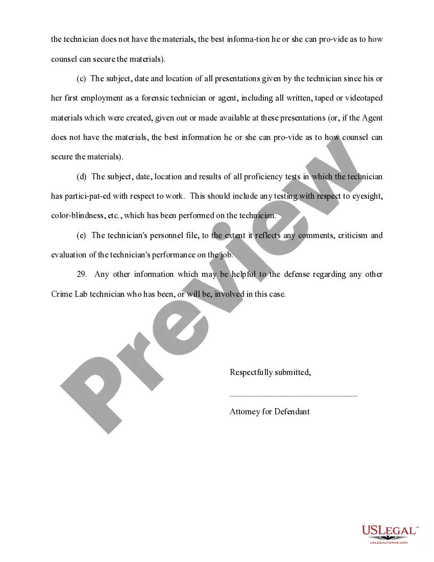 Get Motion for Discovery of Information Regarding State Experts Preview Motion for Discovery of Information Regarding State Experts