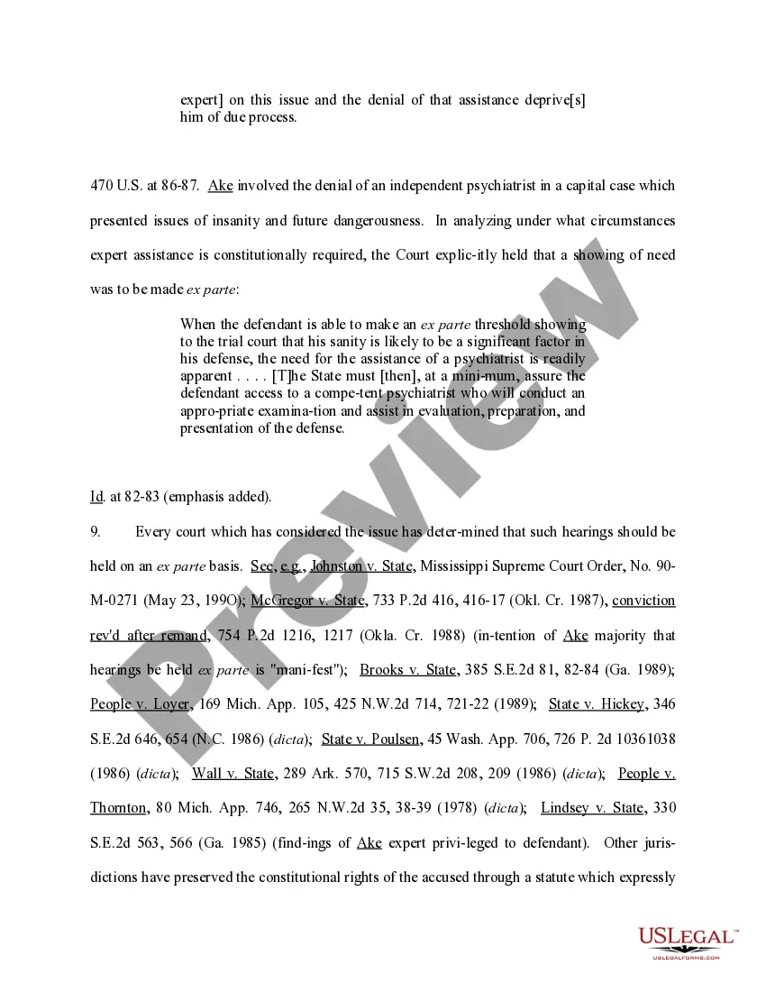 Preview Motion for Permission to Proceed Ex Parte on Applications for Funds