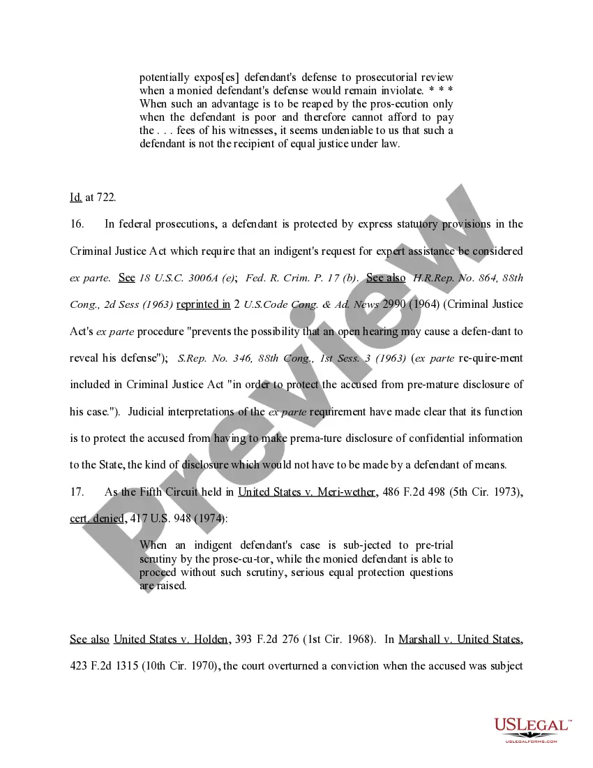 Preview Motion for Permission to Proceed Ex Parte on Applications for Funds