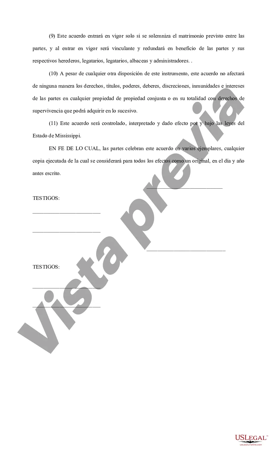 Preview Acuerdo Antenupcial