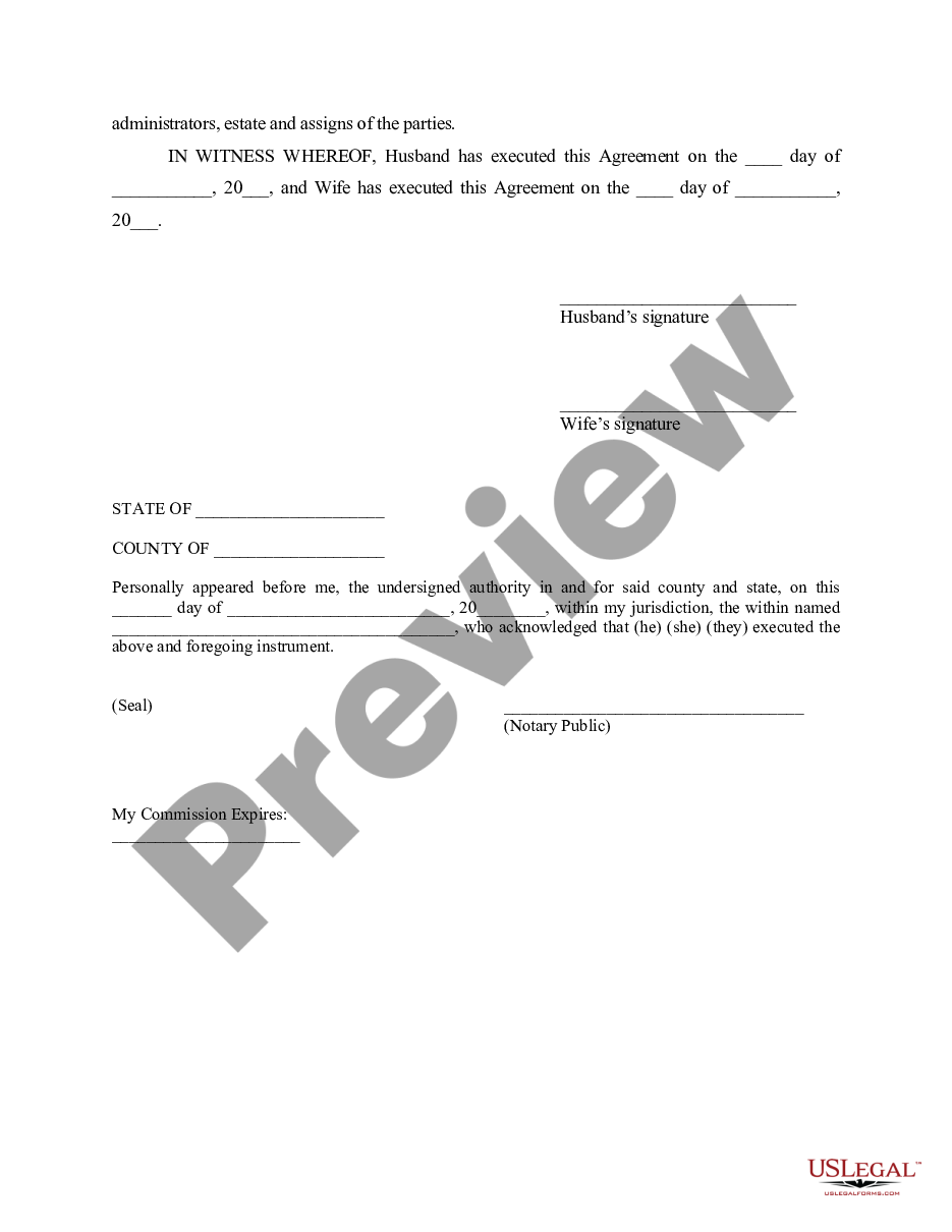 page 3 Separation and Child Custody and Property Settlement Agreement - Children preview