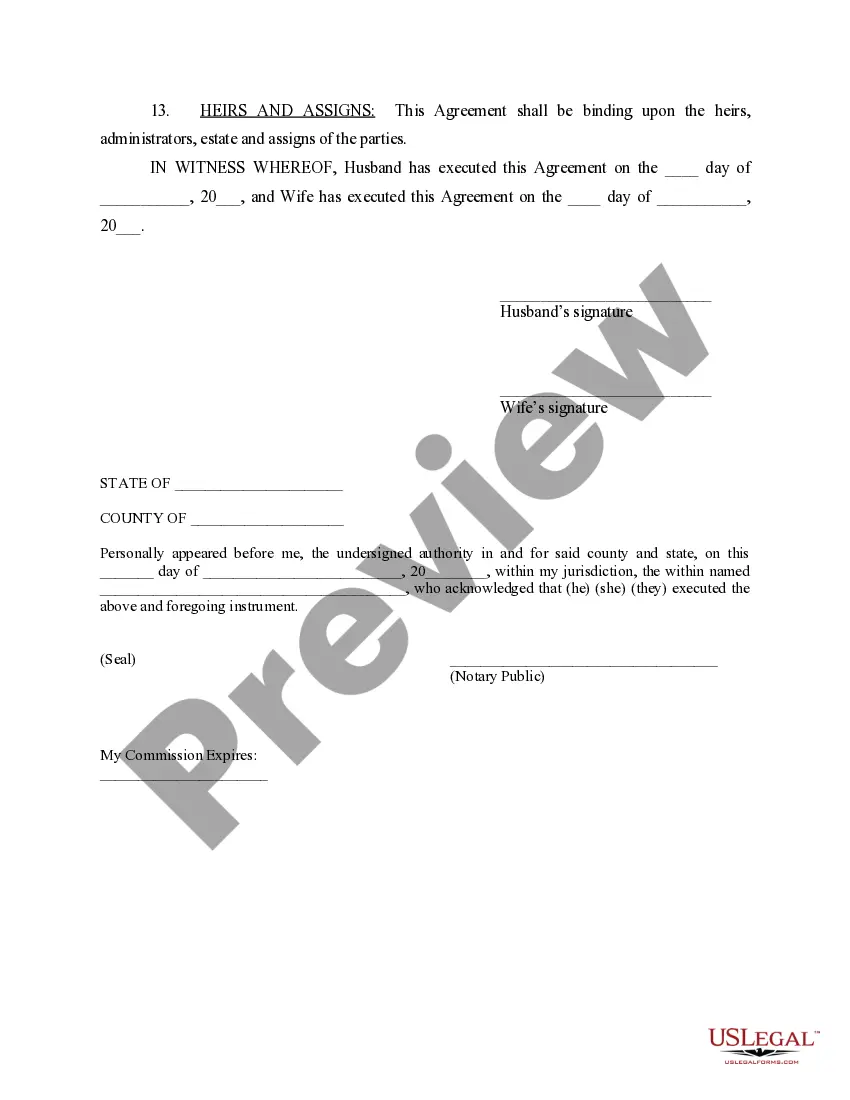 Preview Separation and Child Custody and Property Settlement Agreement - Children