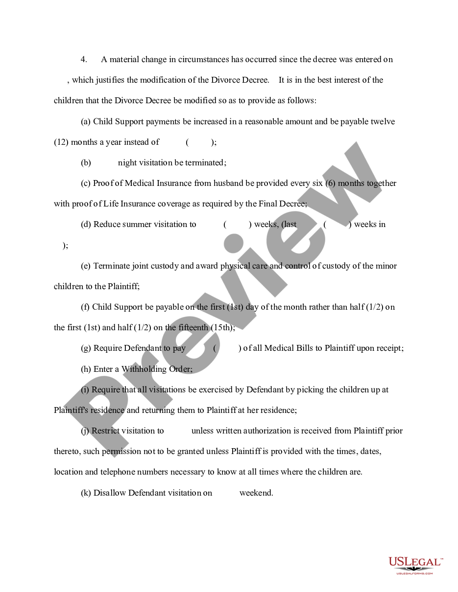 page 1 Motion for Contempt and Modification preview