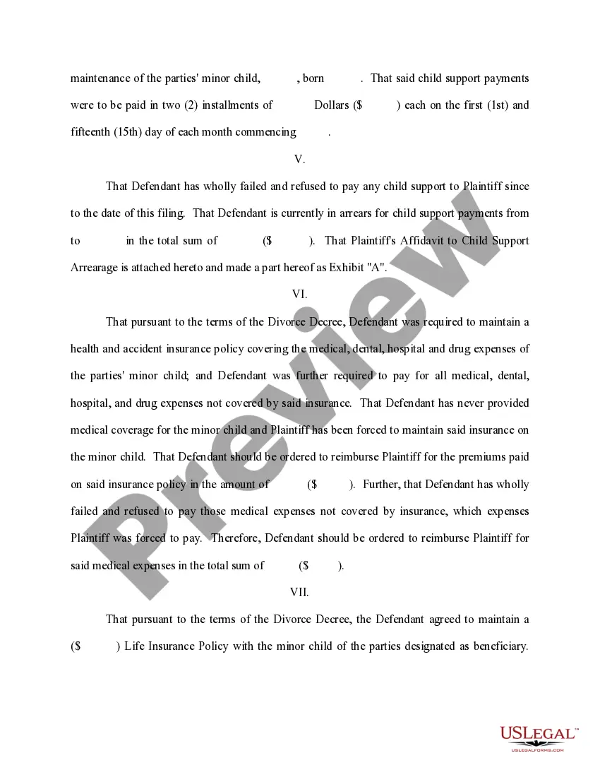 Get Motion to Find Defendant in Contempt of Court Preview Motion to Find Defendant in Contempt of Court