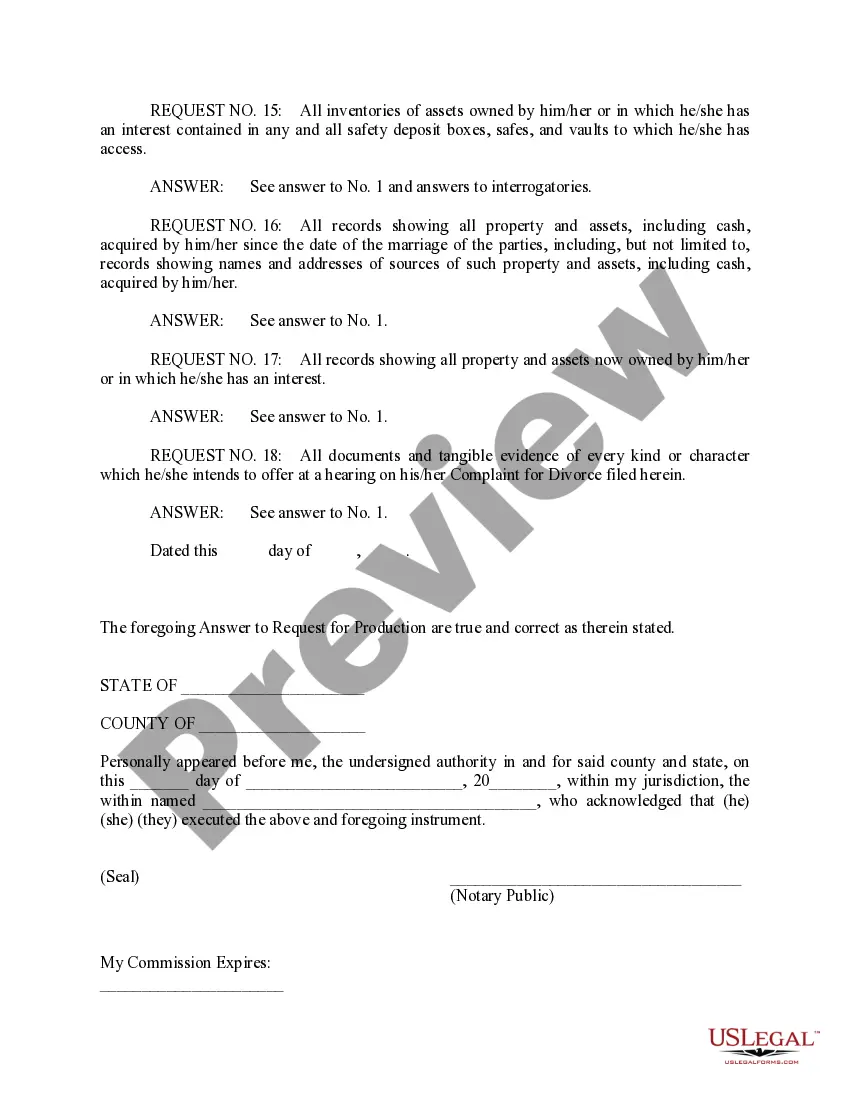 Preview Response to First Request for Production of Documents