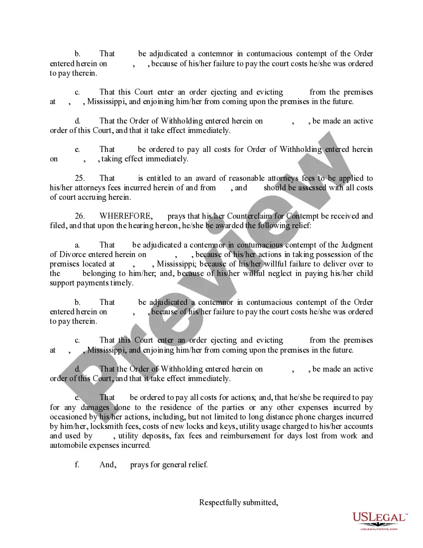 Get Answer to Motion for Modification and to Cite Respondent for Contempt and Counterclaim for Citation for Contempt Preview Answer to Motion for Modification and to Cite Respondent for Contempt and Counterclaim for Citation for Contempt