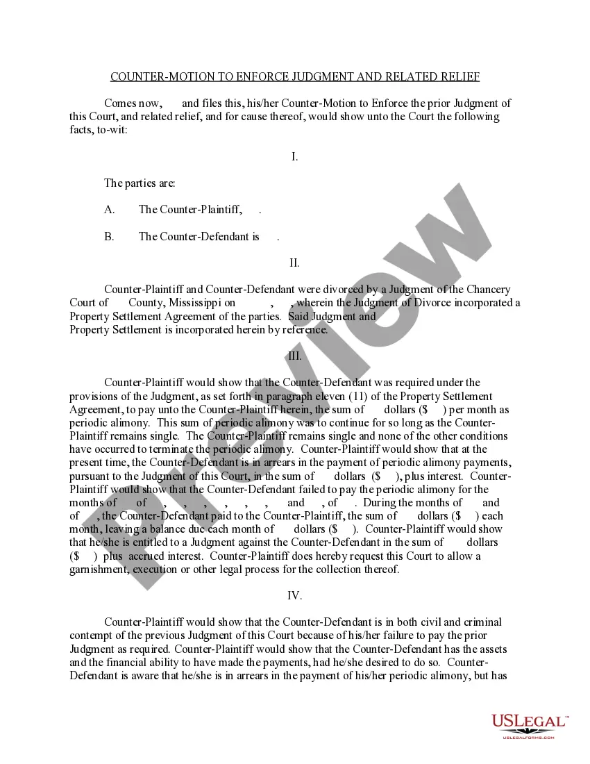 Preview Answer to the Complaint - Motion to Modify Child Custody, Child Support, Alimony and Related Relief
