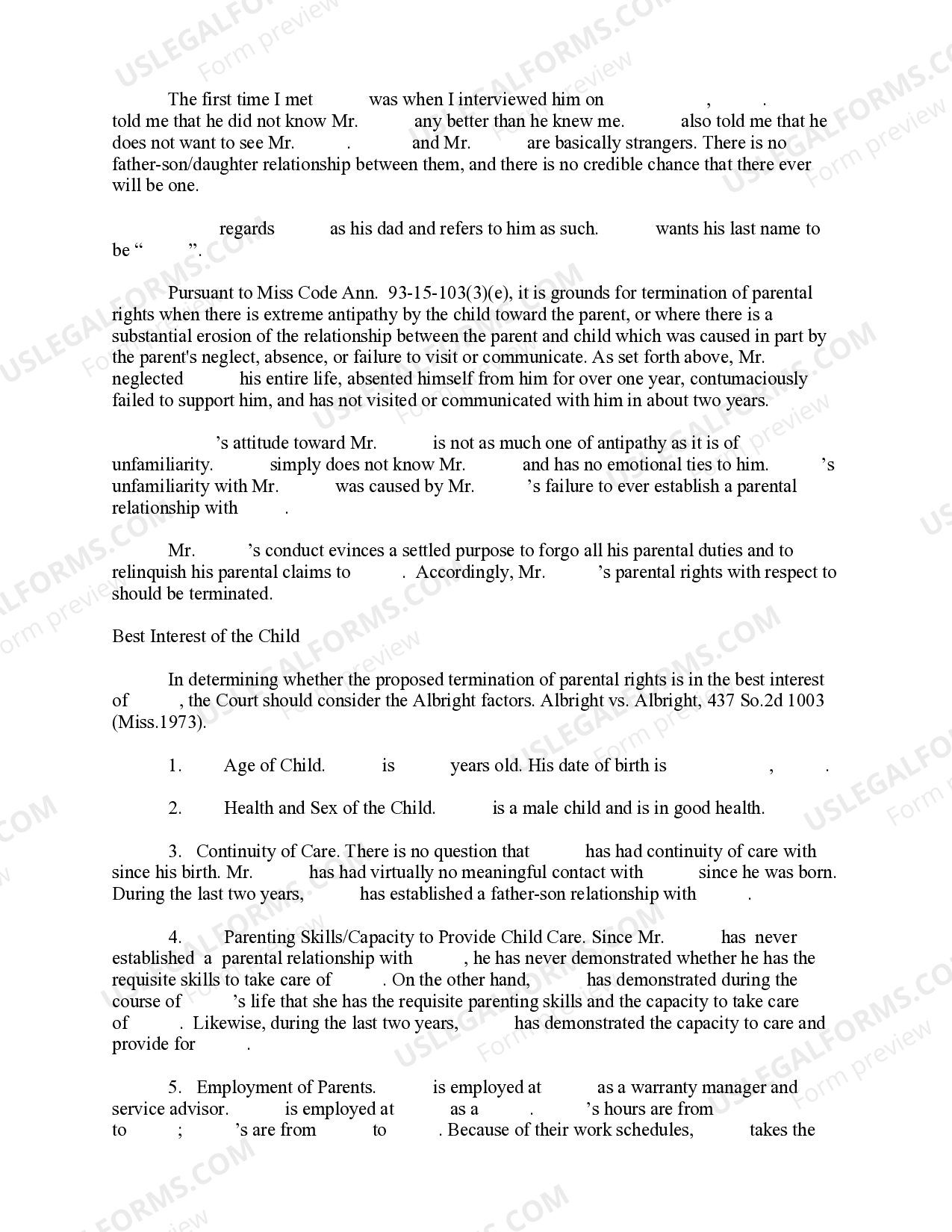 Mississippi Report of Guardian Ad Litem Guardian Ad Litem Mississippi