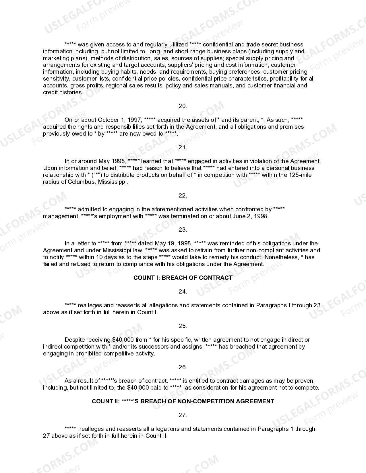 Preview Complaint for Injunctive Relief and Damages