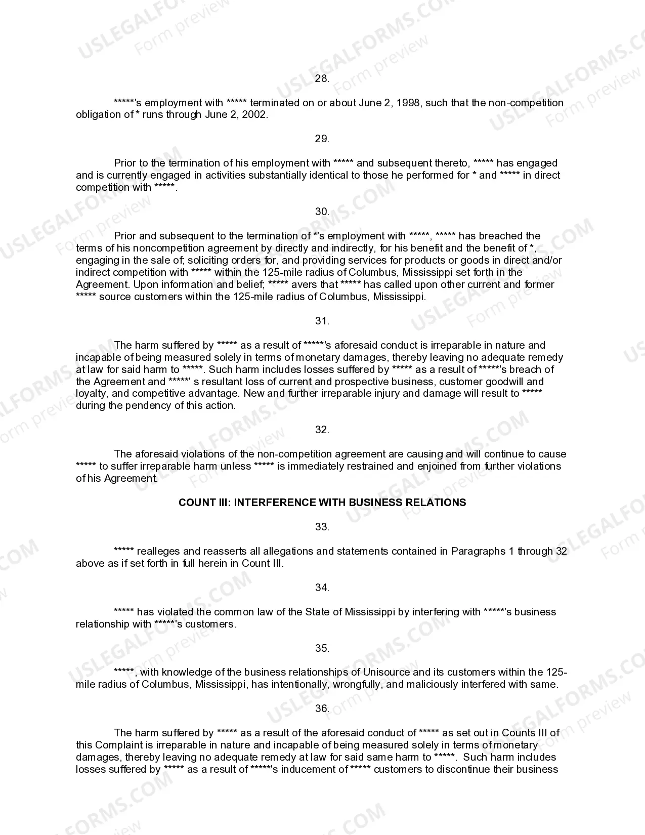 Preview Complaint for Injunctive Relief and Damages