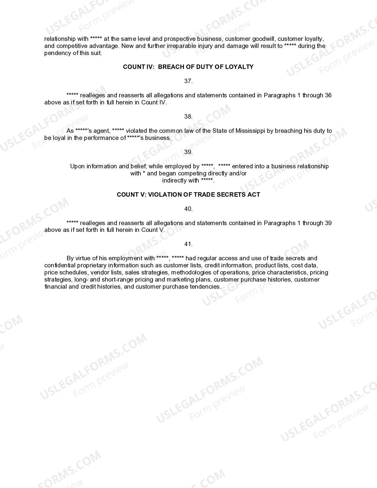 Preview Complaint for Injunctive Relief and Damages