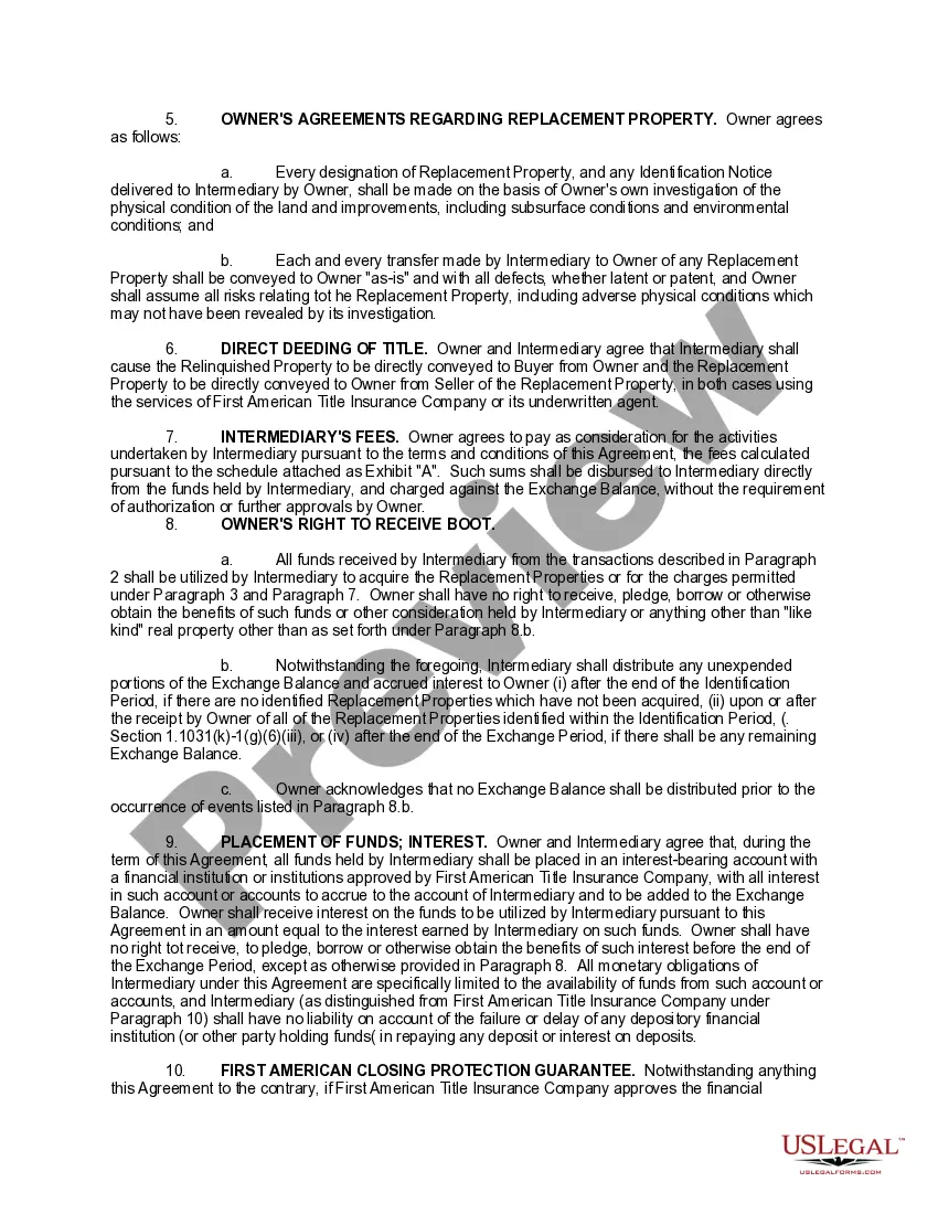 Preview Sample Real Property Exchange Agreement