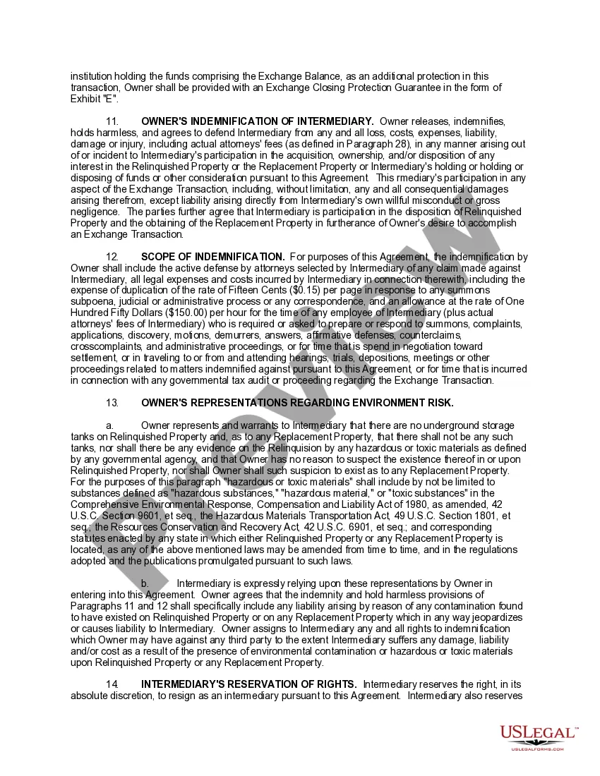 Preview Sample Real Property Exchange Agreement