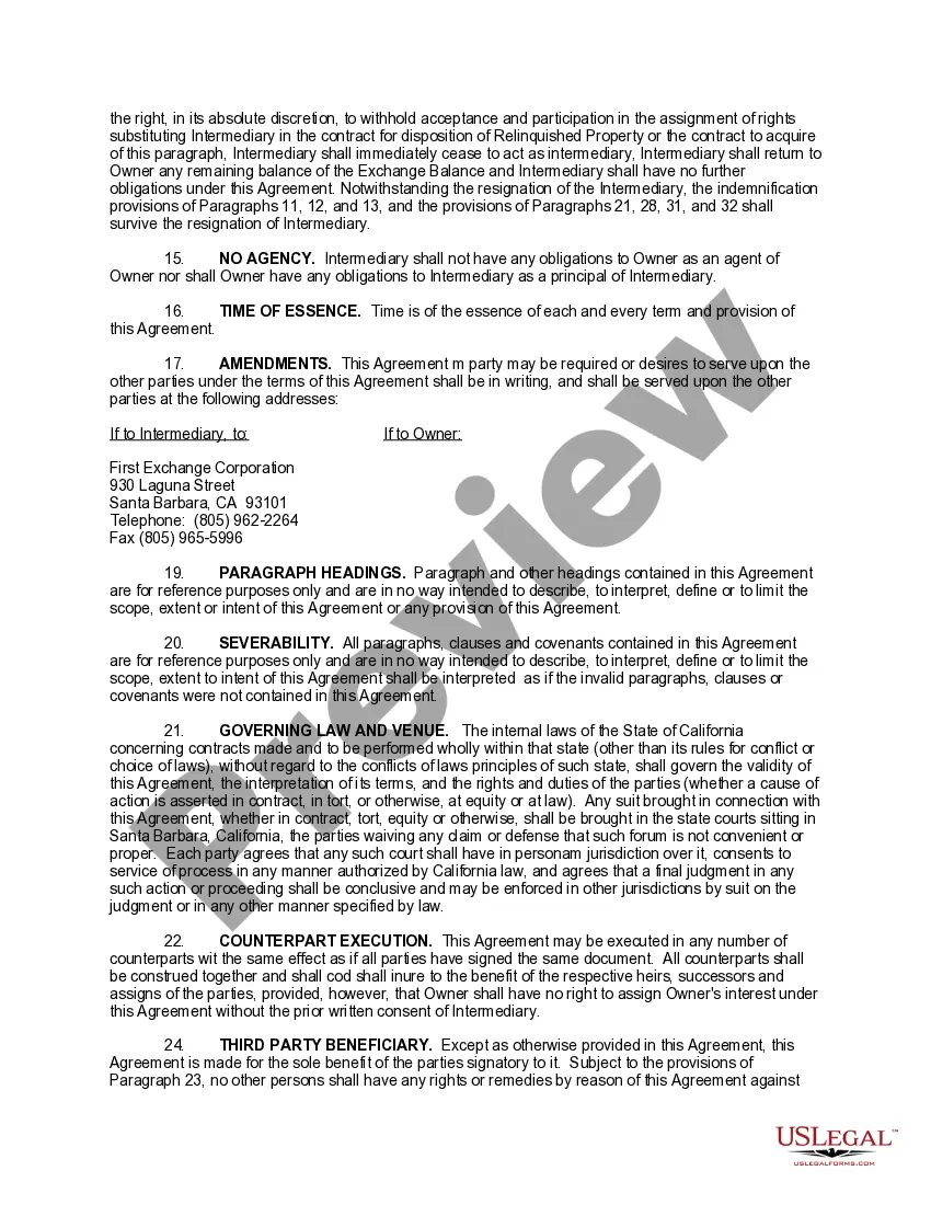 Preview Sample Real Property Exchange Agreement