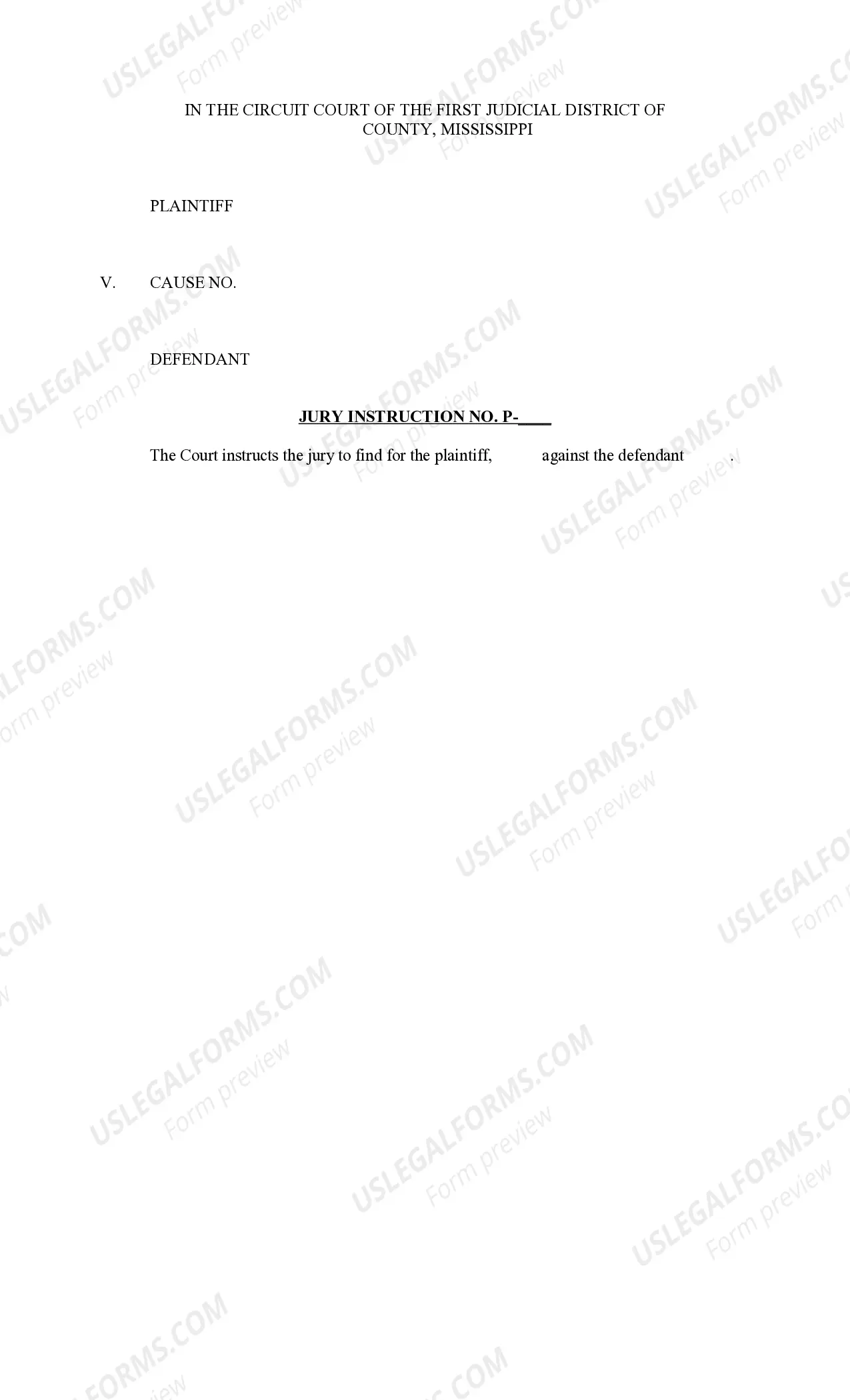 Preview Jury Instruction - Plaintiff's Instructions - Personal Injury Auto Accident