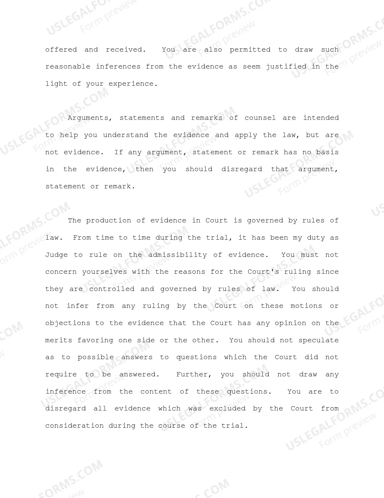 Preview Jury Instruction - General Instruction