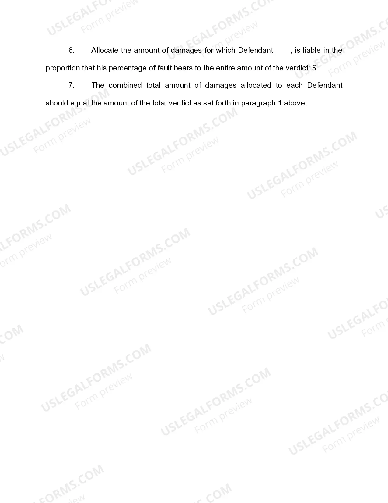 Preview Jury Instruction - Damages Instructions - Assessing Percentage of Damage Responsibility - Co-Defendant