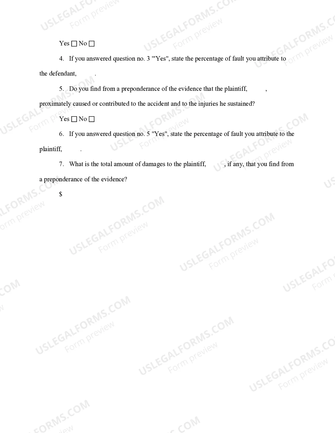 Preview Jury Instruction - Special Verdict Instruction