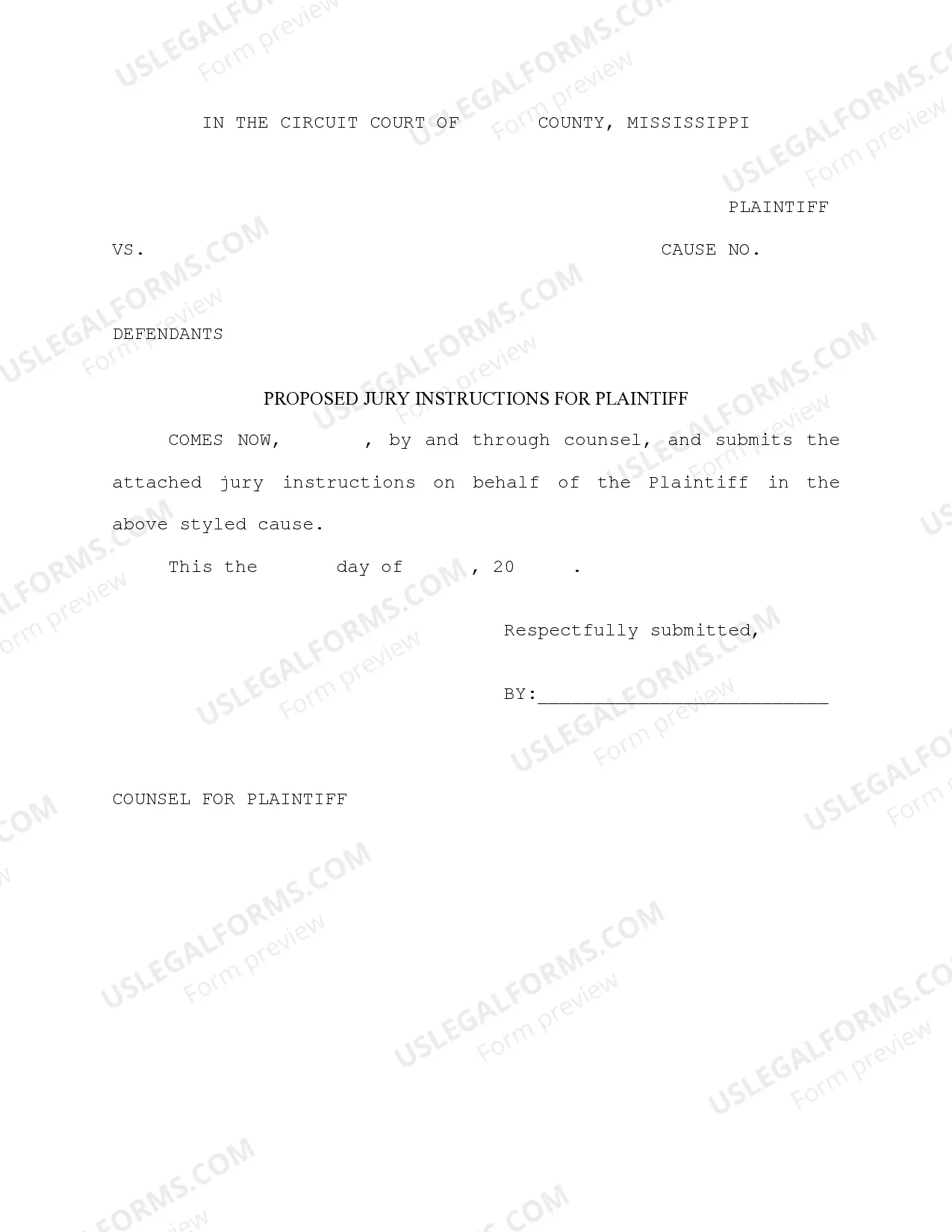 Preview Jury Instruction - Proposed Jury Instruction for Plaintiff