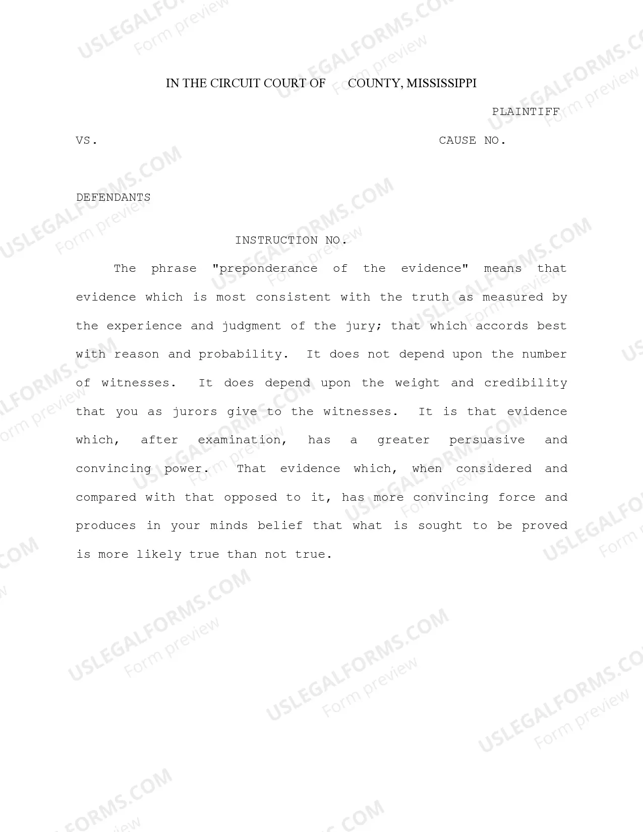 Preview Jury Instruction - Proposed Jury Instruction for Plaintiff