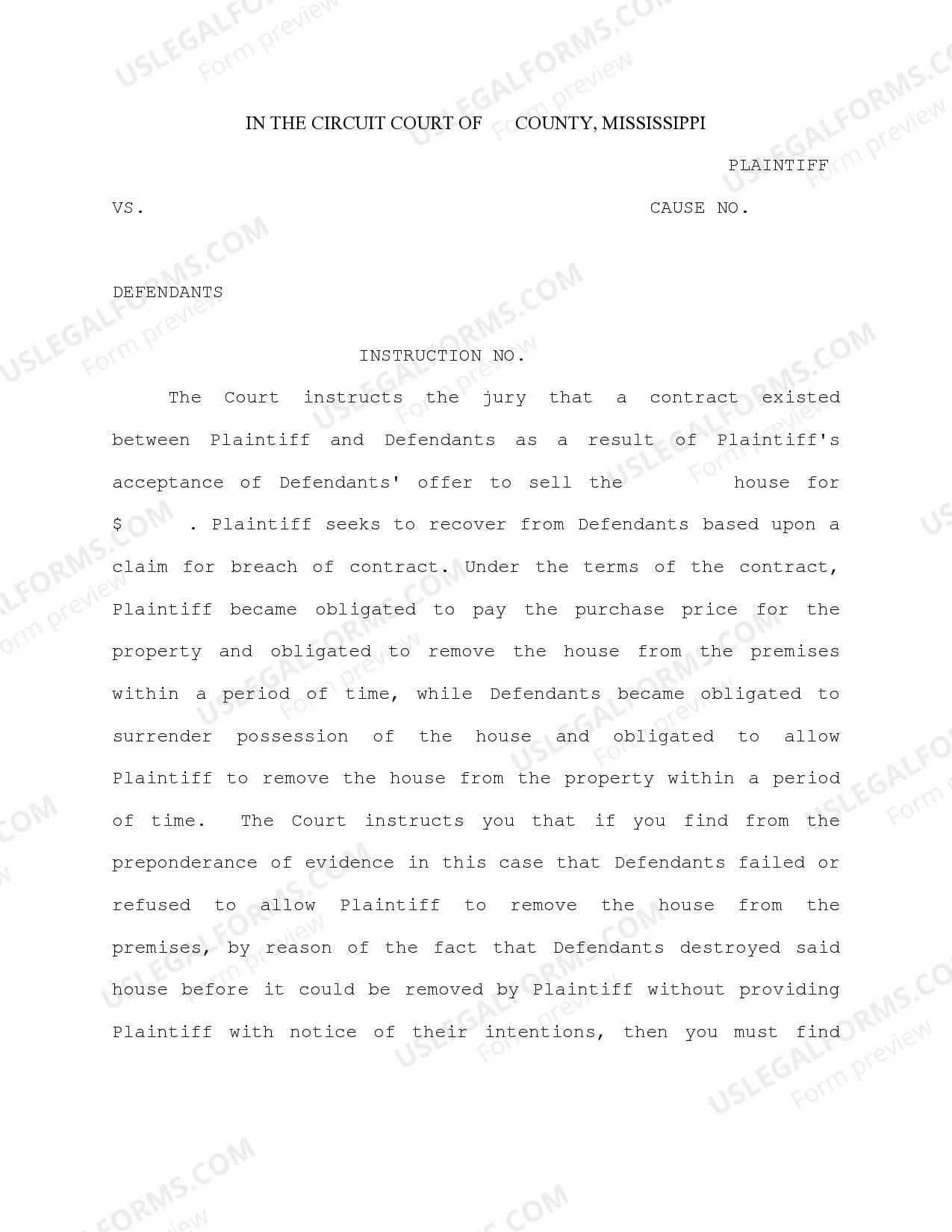 Preview Jury Instruction - Proposed Jury Instruction for Plaintiff