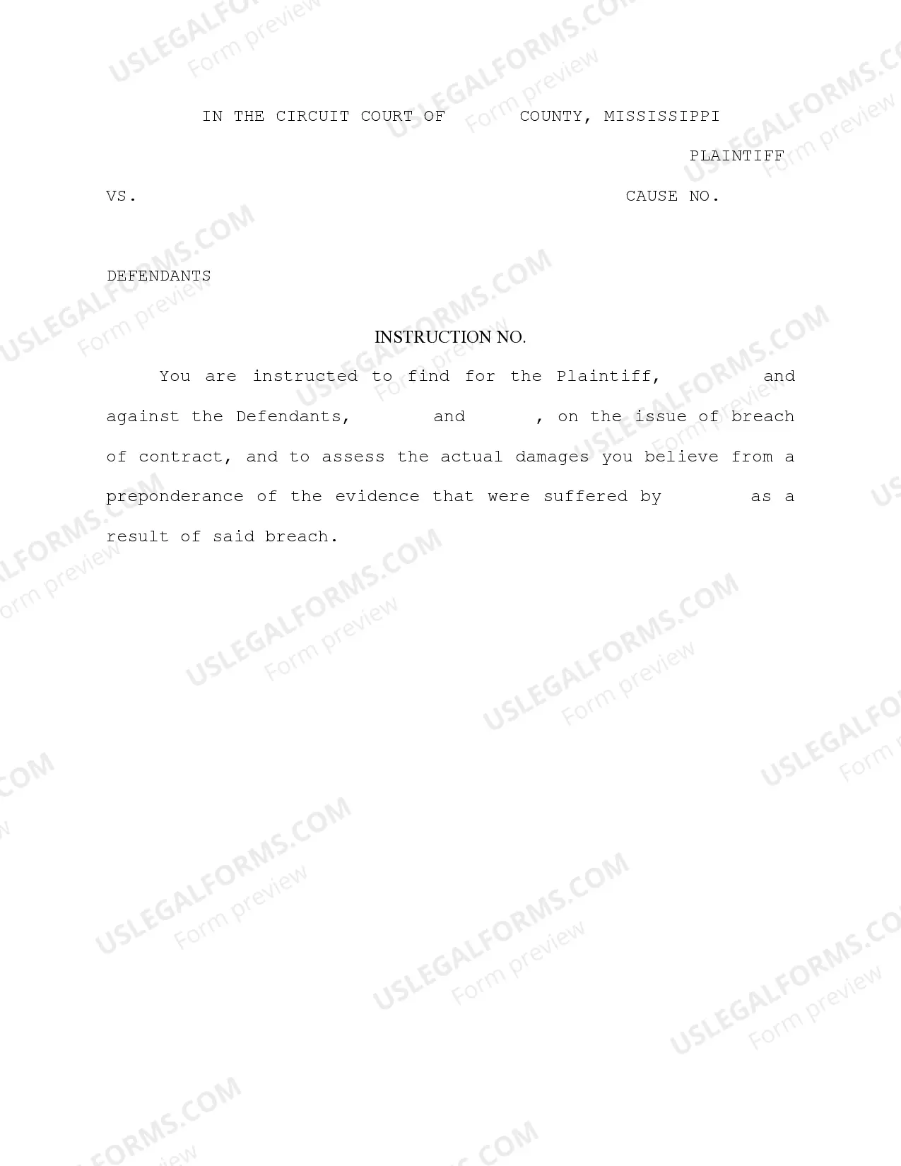 Preview Jury Instruction - Proposed Jury Instruction for Plaintiff
