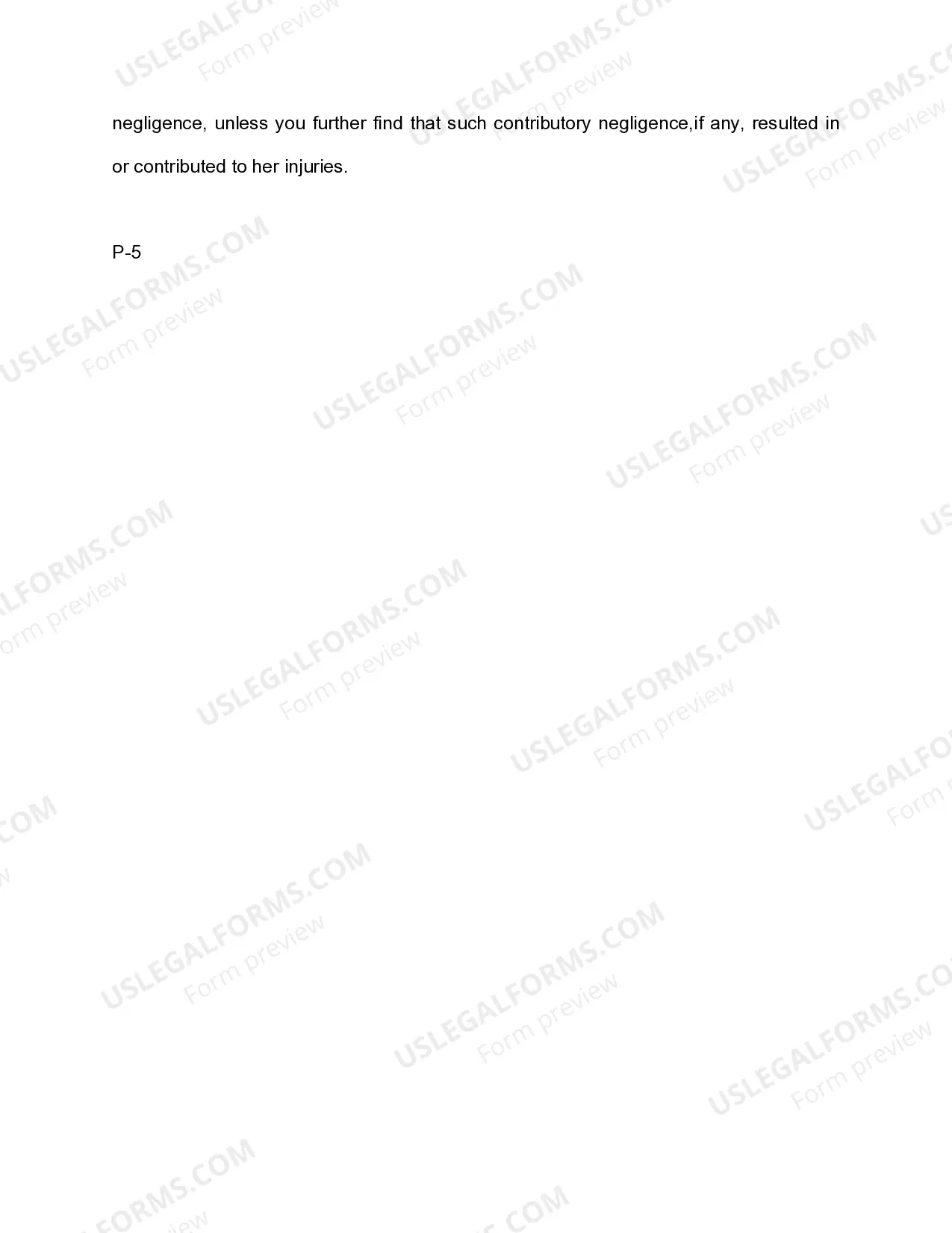 Preview Jury Instruction - Contributory Negligence - Fall