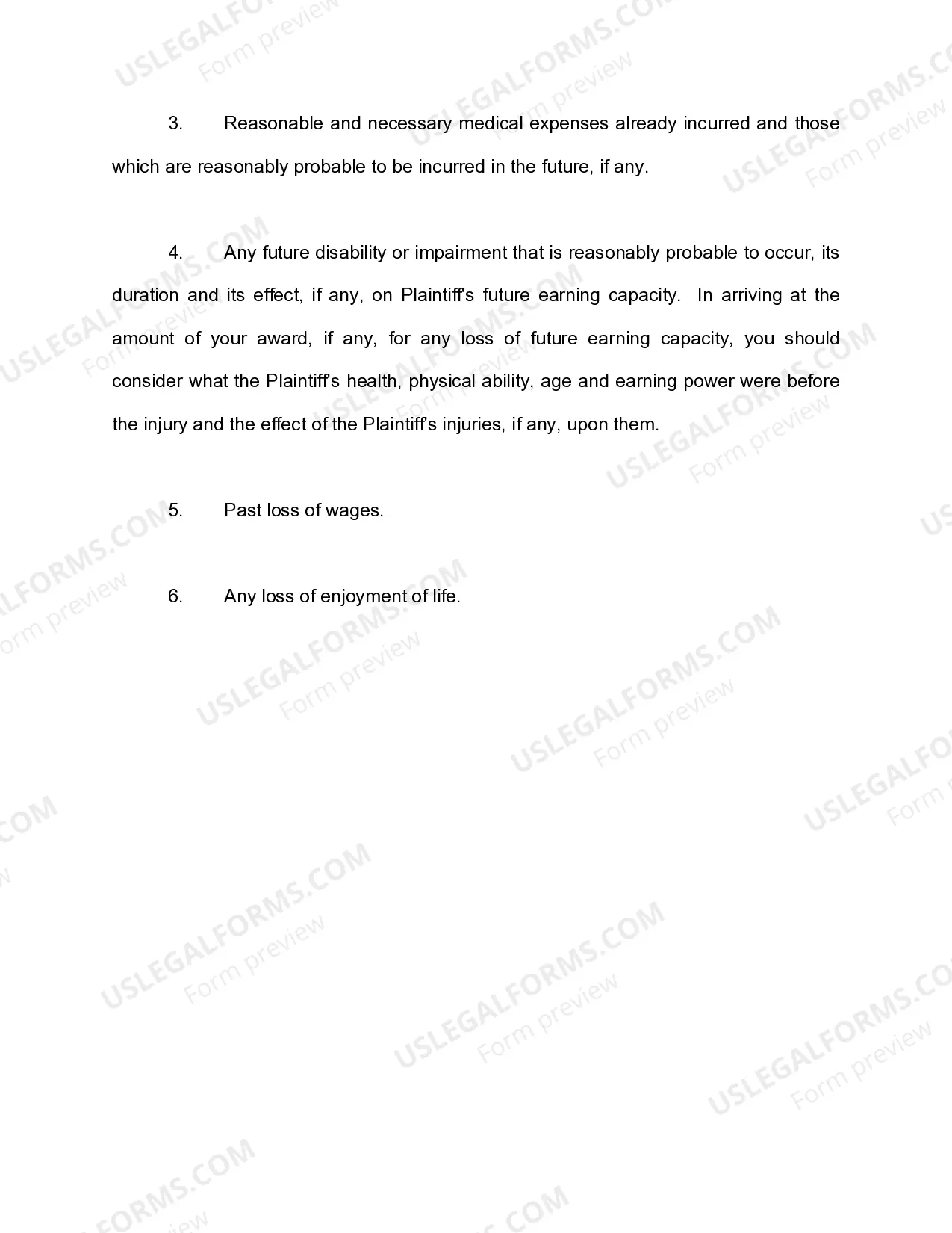 Preview Jury Instruction - Just Compensation