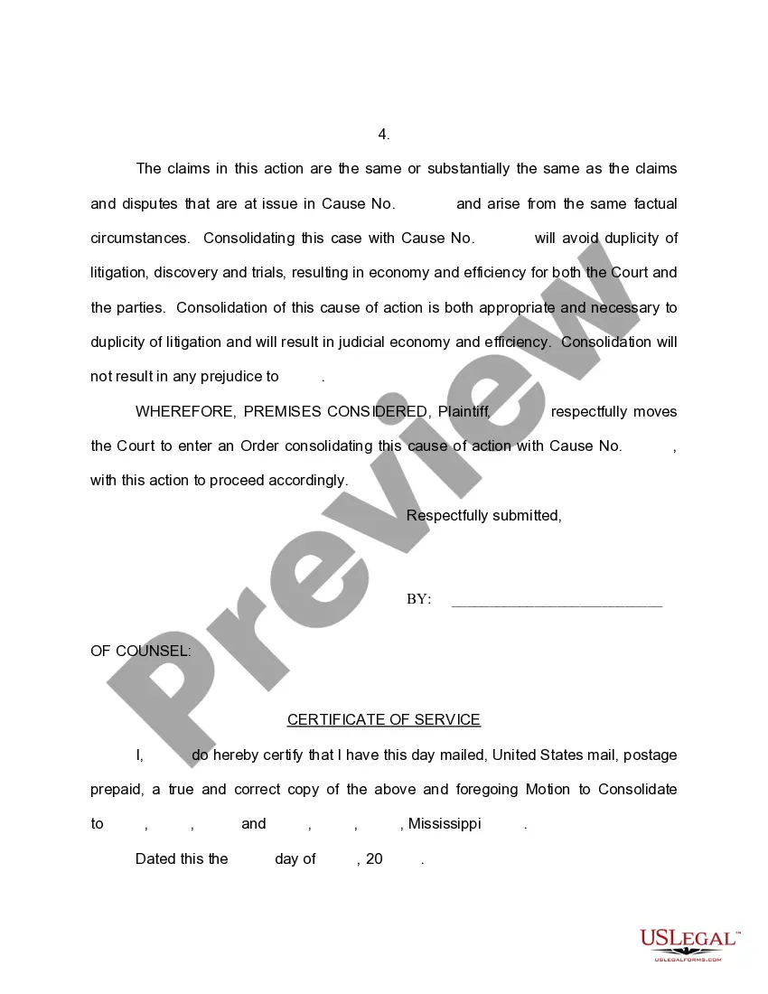 Get Motion to Consolidate Preview Motion to Consolidate