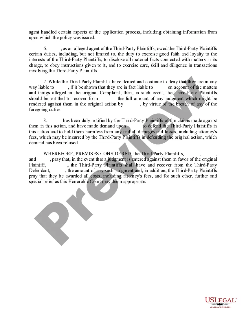 Preview Motion for Leave to File Third Party Complaint