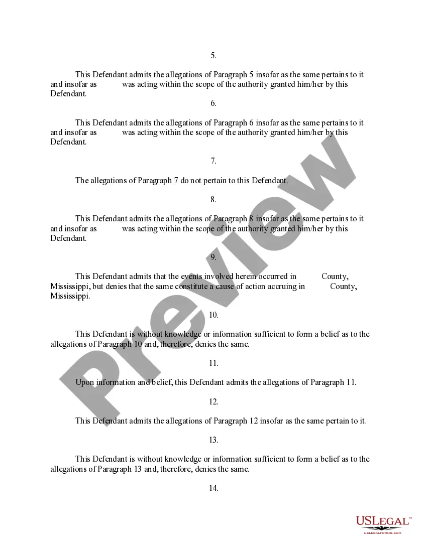Preview Motion, Answer and Defenses