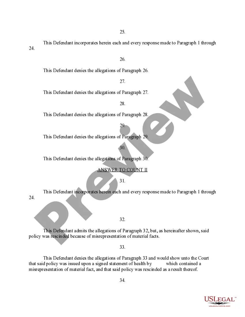Preview Motion, Answer and Defenses