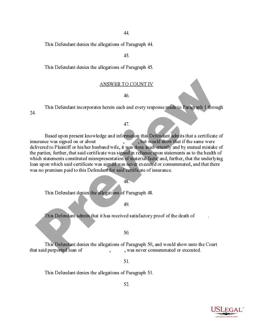 Preview Motion, Answer and Defenses