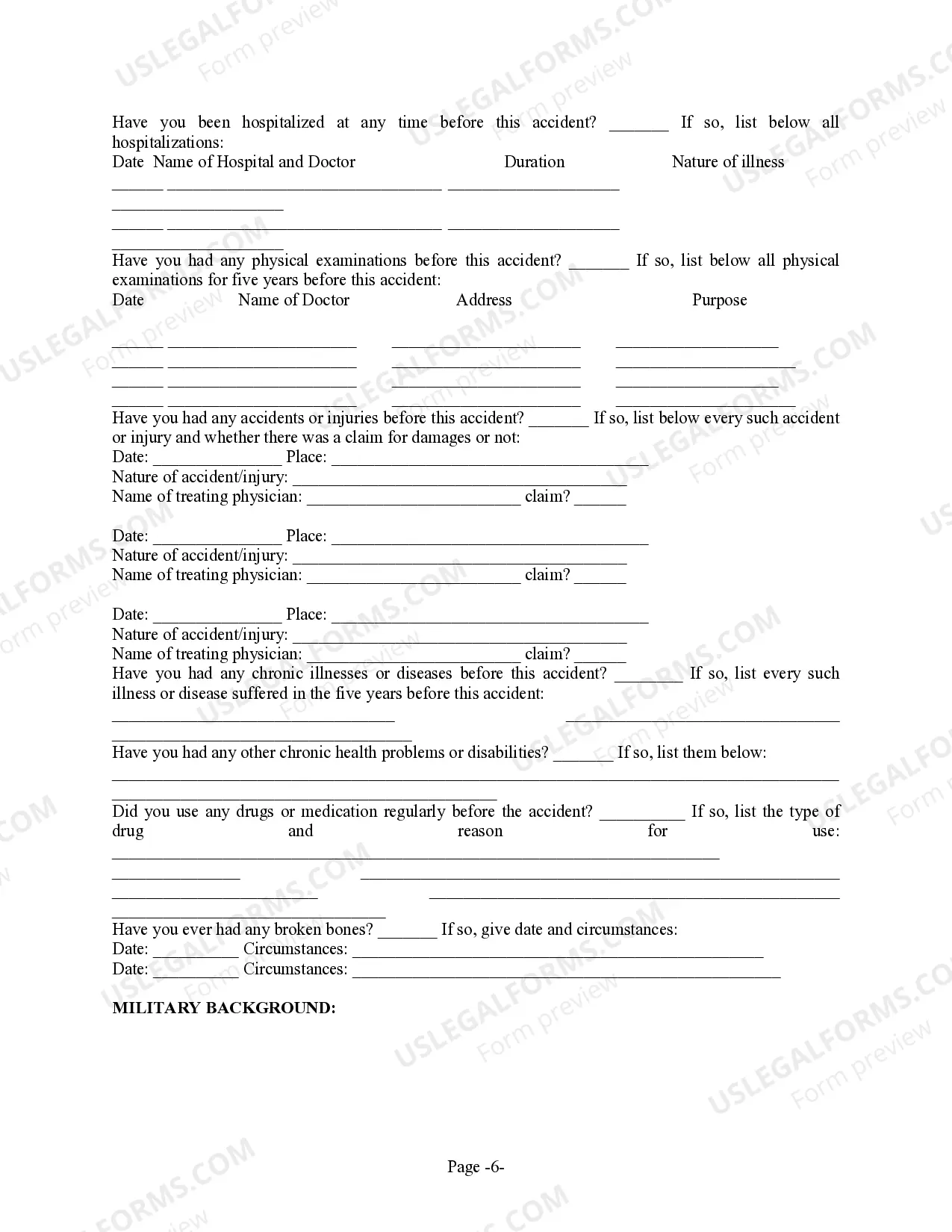 Preview Personal Injury Client Intake Sheet