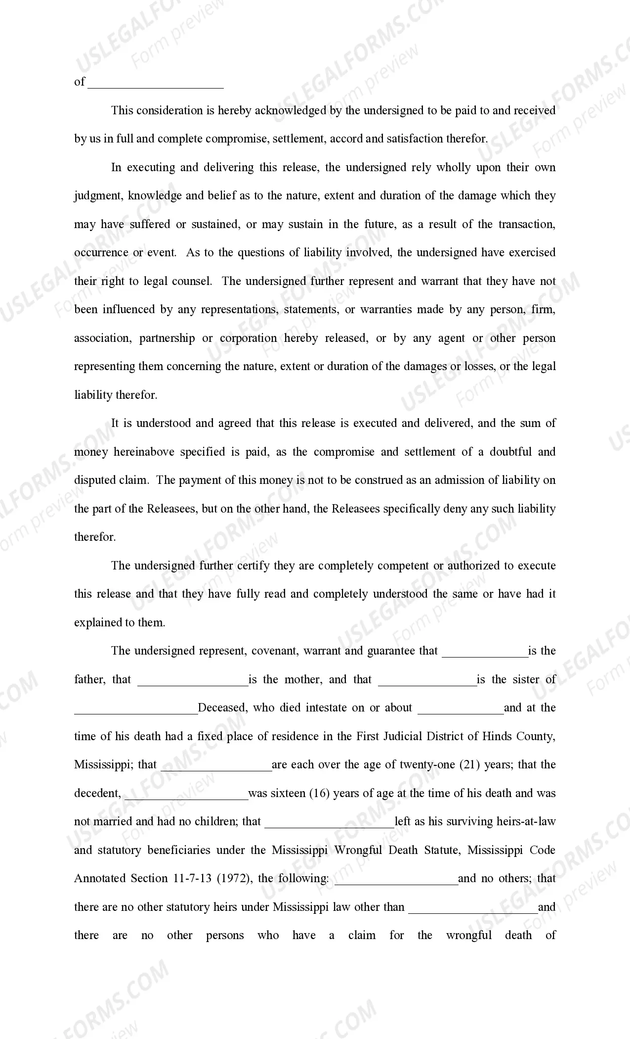 Preview Absolute Release With Covenants