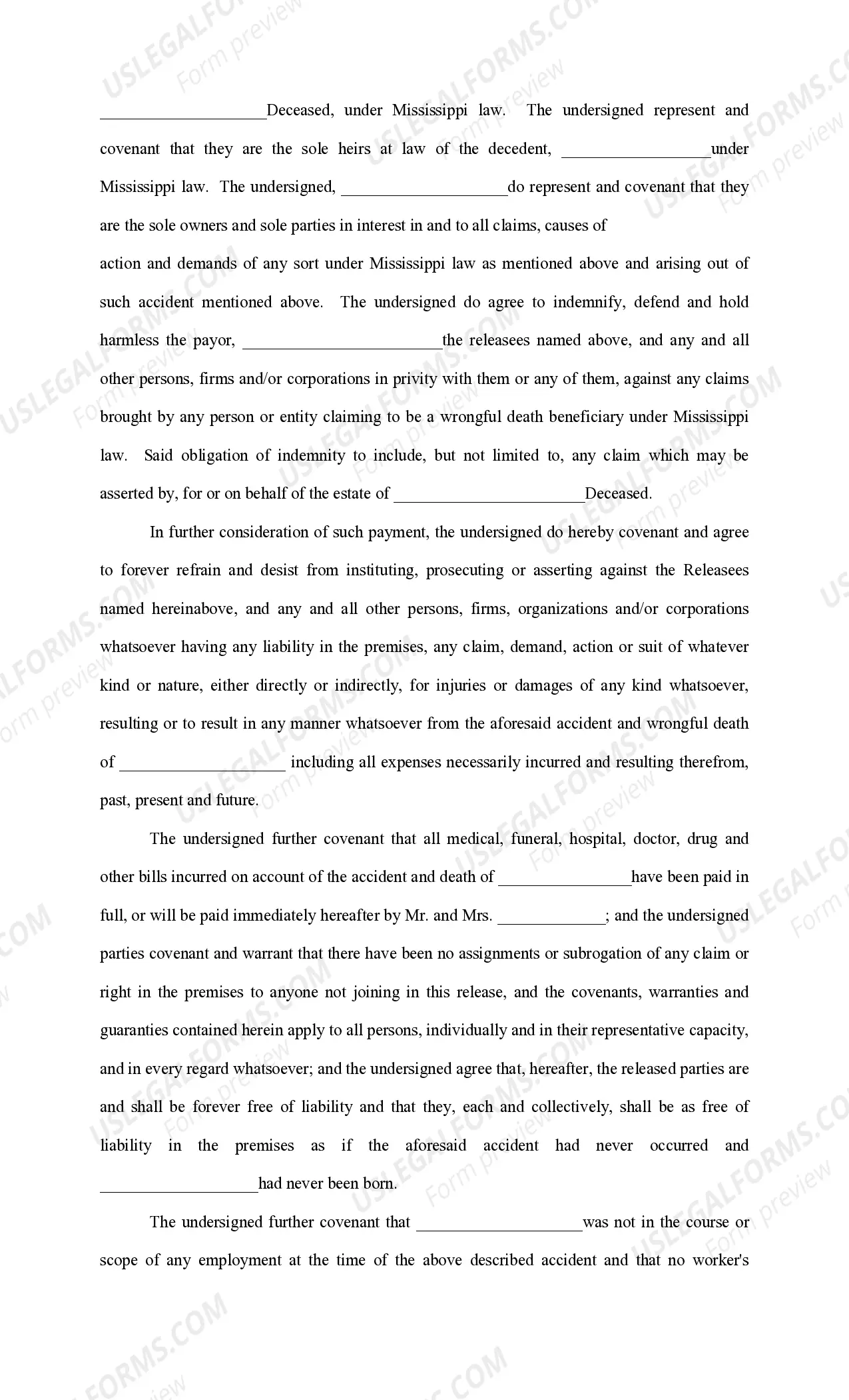 Preview Absolute Release With Covenants