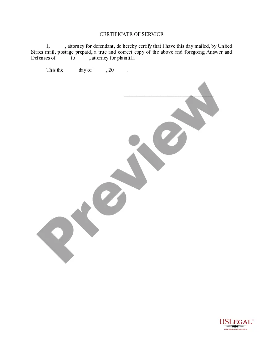 Get Answer and Defenses Preview Answer and Defenses