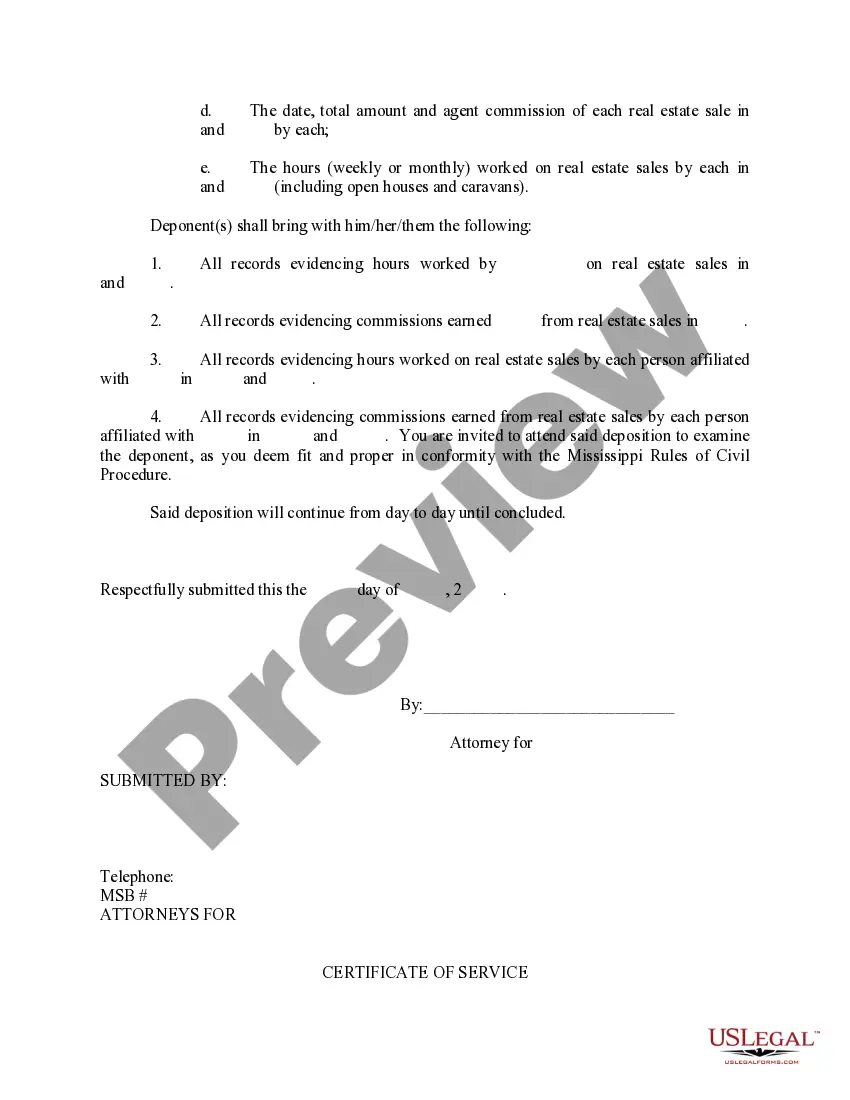 Preview Notice to Take 30(b)(6) Deposition - Deposition Subpoena Duces Tecum