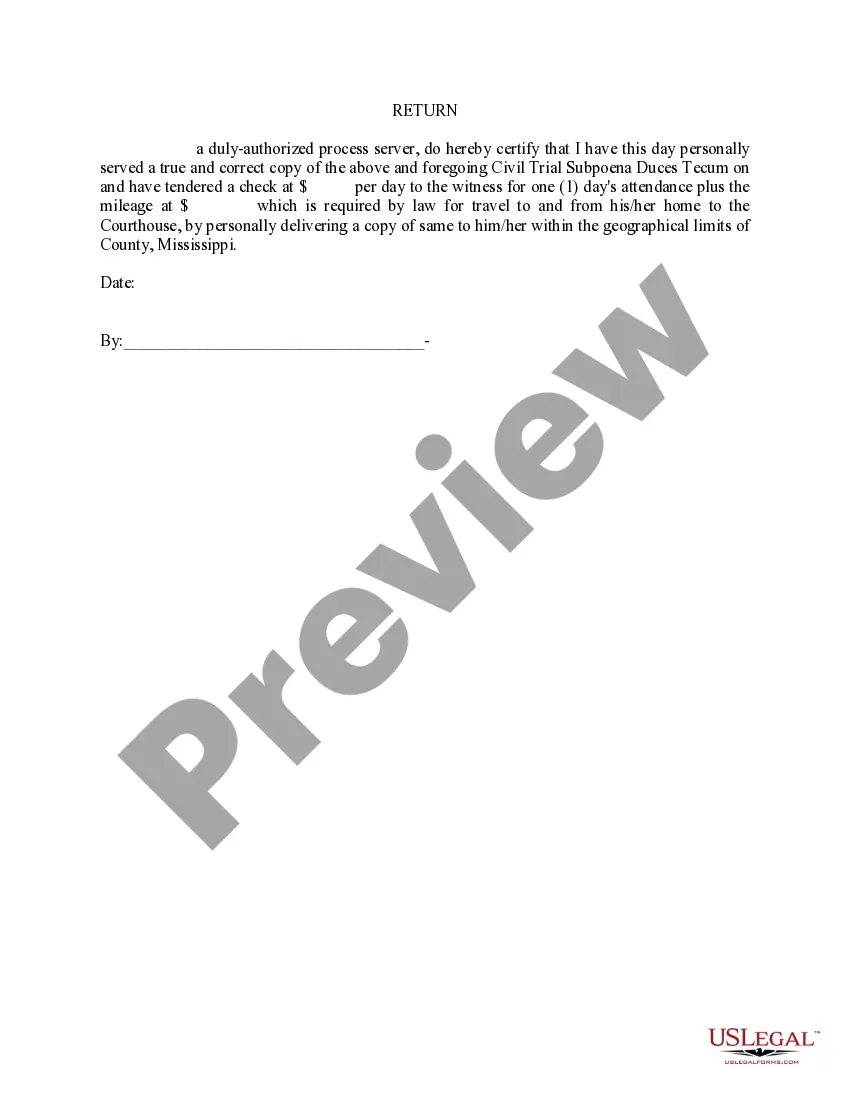 Get Civil Trial Subpoena Duces Tecum Preview Civil Trial Subpoena Duces Tecum