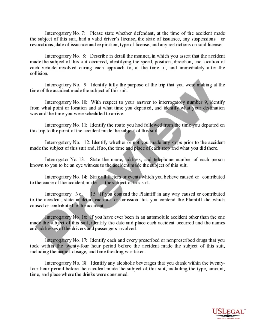 Preview First Set Of Interrogatories Propounded By Plaintiff To Defendant