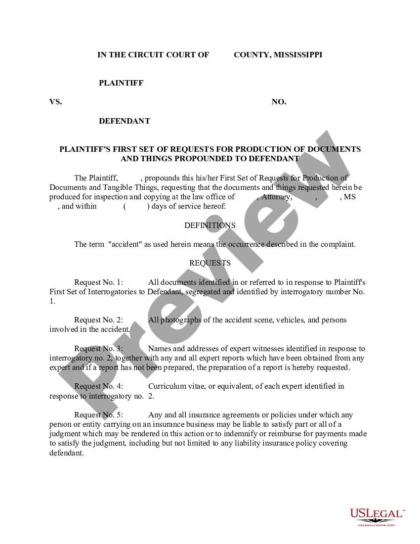 Mississippi Plaintiff's First Set Of Requests For Production of ...